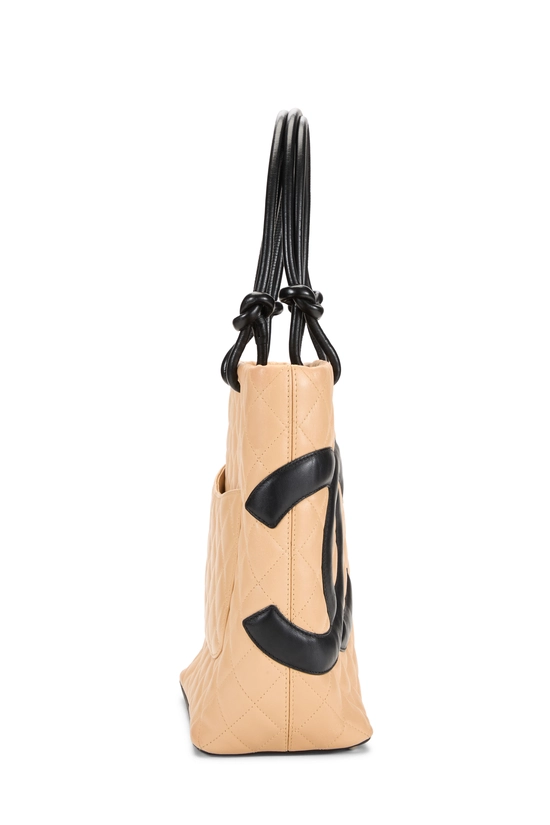 Beige Quilted Calfskin Cambon Tote Small, , large image number 2