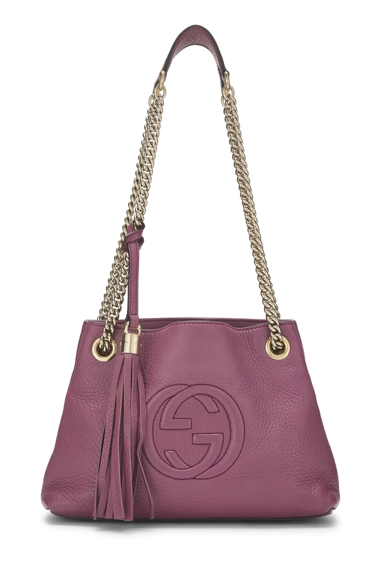 Purple Leather Soho Chain Tote Small, , large image number 0