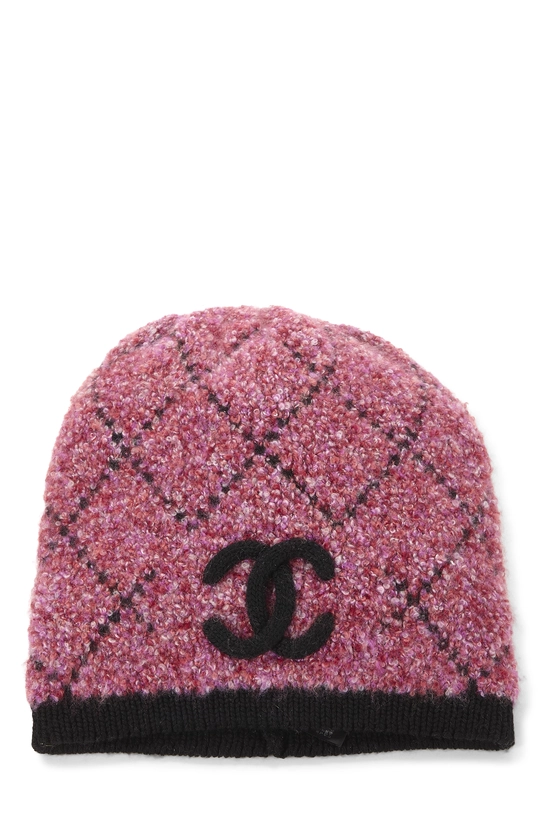 Pink Cashmere 'CC' Beanie, , large image number 0
