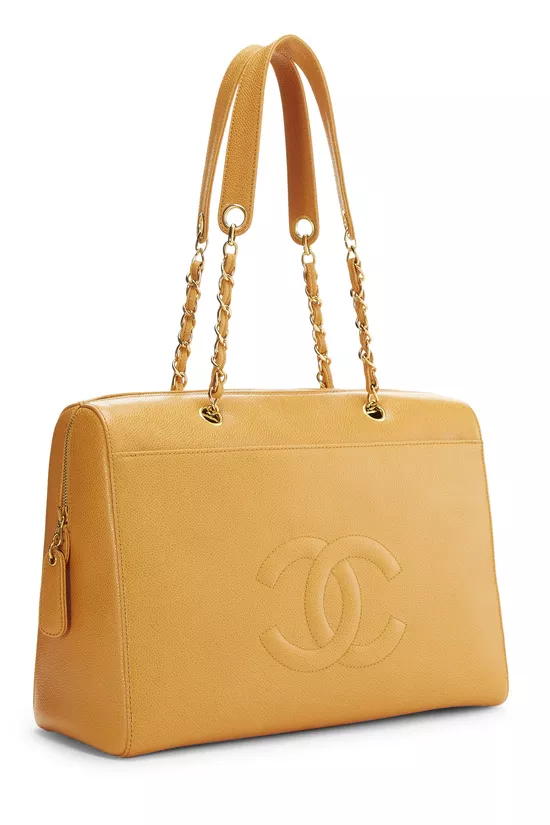 Orange Caviar Zip Tote Small, , large image number 1