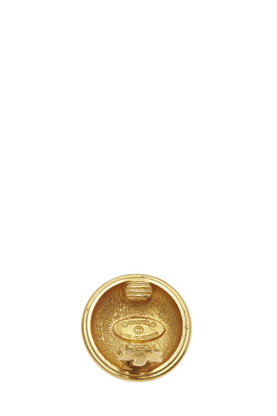 Gold 'CC' Sunburst Round Earrings, , large image number 3