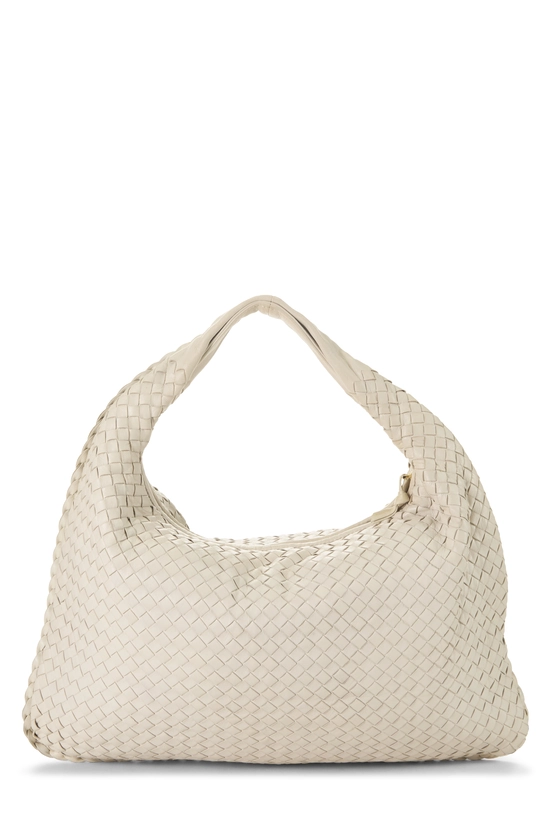 White Intrecciato Veneta Hobo Large, , large image number 3