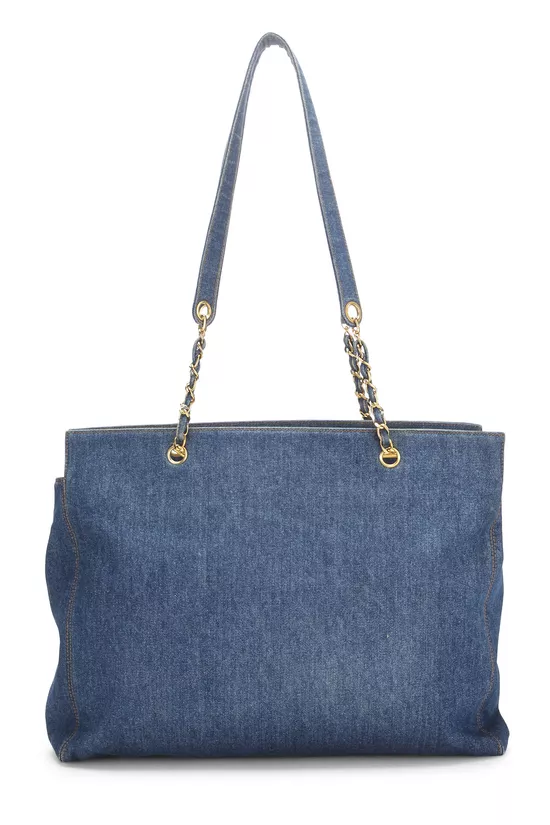 Navy 'CC' Denim Tote Large, , large image number 3