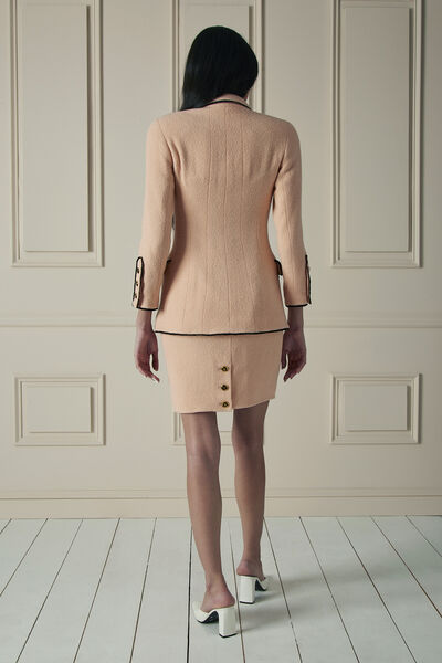 Pink Wool-Blend Skirt Suit, , large