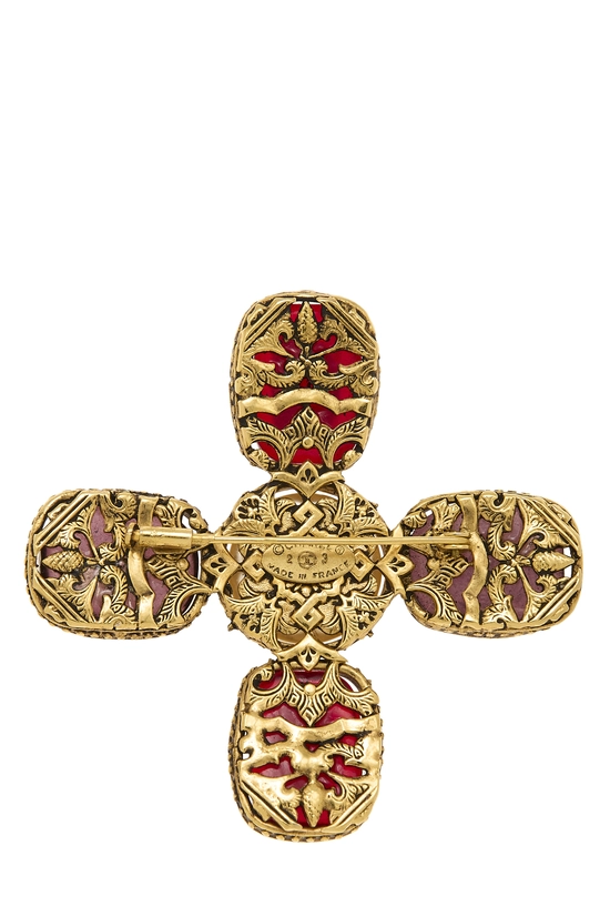 Multicolor Gold Gripoix Brooch, , large image number 1