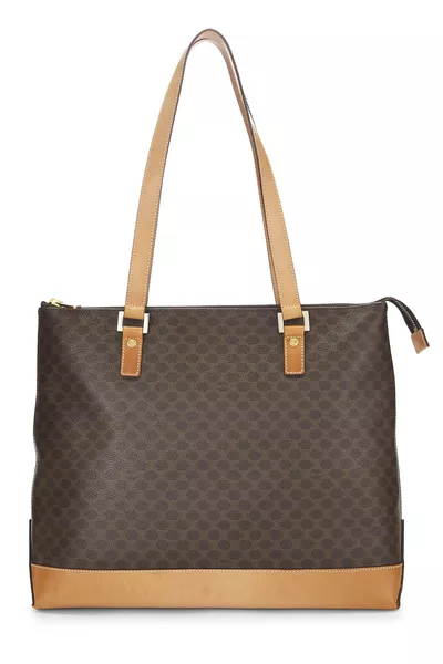 Brown Coated Canvas Macadam Tote