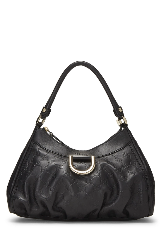 Black Guccissima D-Ring Abbey Shoulder Bag Small, , large image number 0