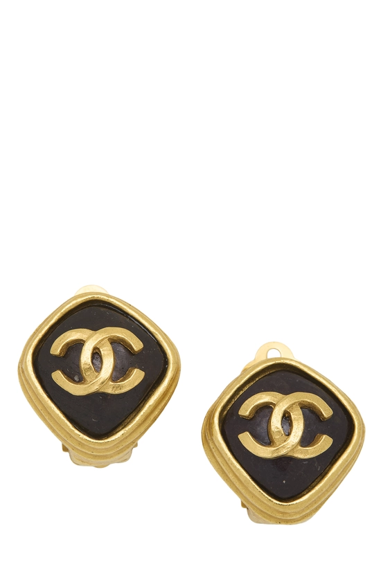 Gold 'CC' on Diamond Earrings, , large image number 0