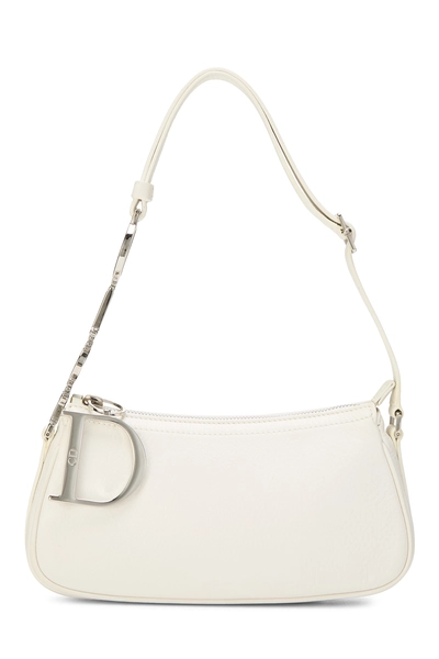 White Leather Charms Shoulder Bag