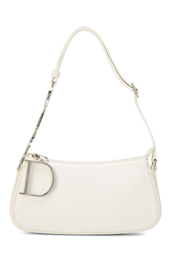 White Leather Charms Shoulder Bag, , large image number 0