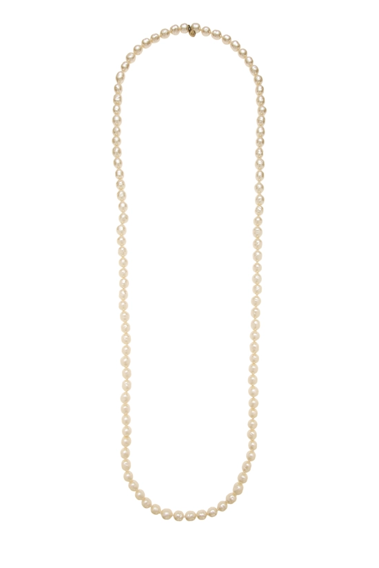 Gold Faux Pearl Necklace, , large image number 0