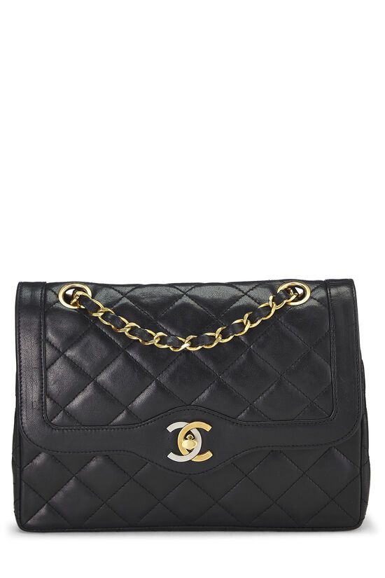Chanel Black Quilted Lambskin Paris Limited Double Flap Small Q6B02P1IKH017
