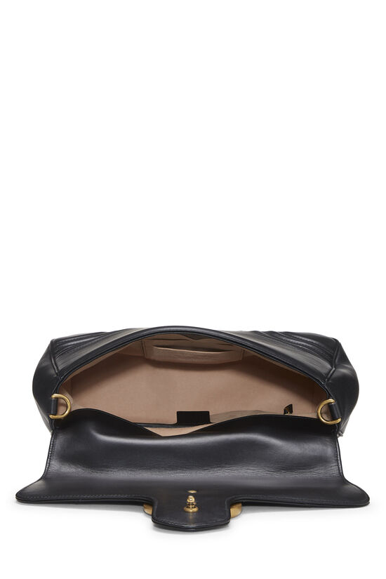 Black Leather GG Marmont Top Handle Bag Medium, , large image number 5