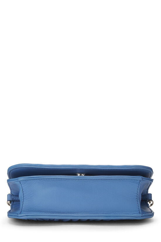 Blue Nappa Gaufre Shoulder Bag, , large image number 4