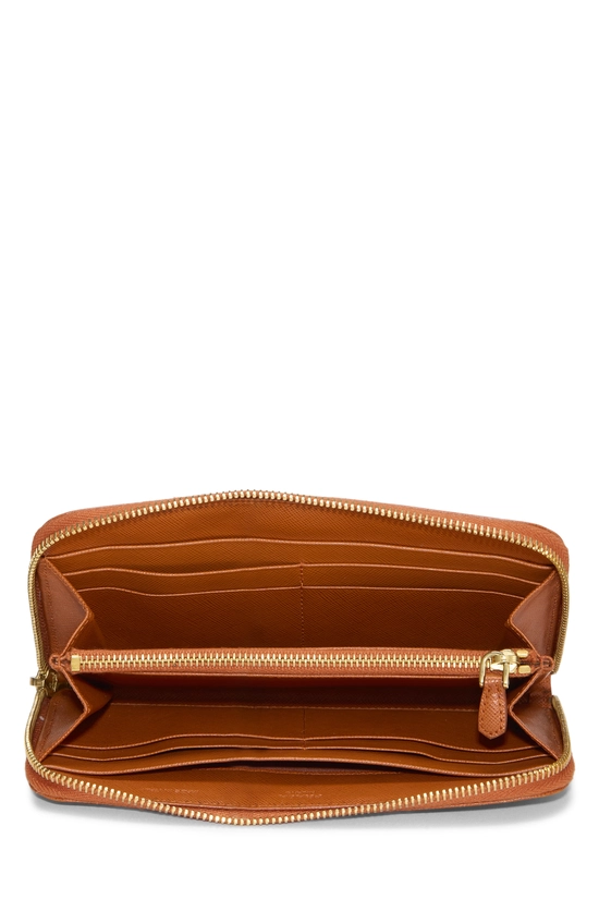 なみ Pre-Owned Orange Saffiano Zip Around Wallet QNADVD3ROB00J