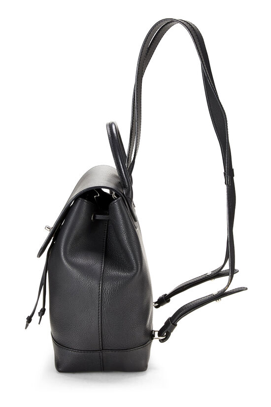 Black Leather Lock Me Backpack, , large image number 2