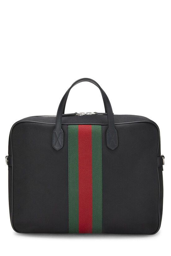 Black Techno Canvas Web Briefcase, , large image number 4