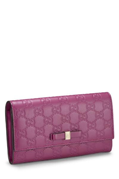 Pink Guccissima Continental Bow Wallet, , large