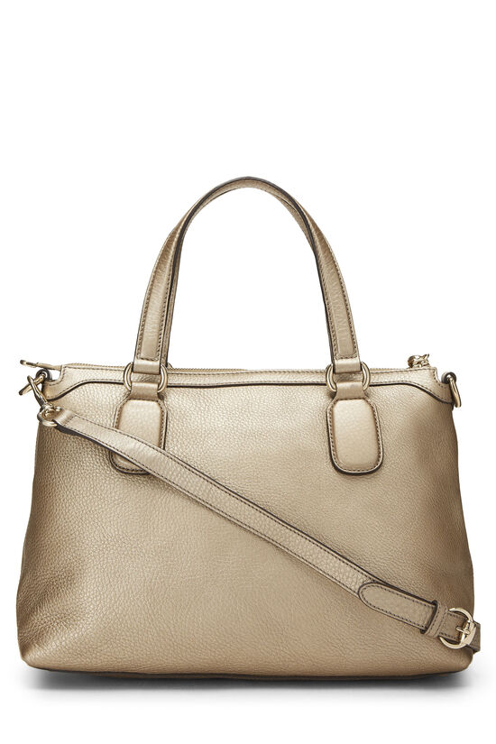 Gold Metallic Leather Soho Top Handle Tote, , large image number 3