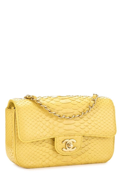 Yellow Python Rectangular Flap Mini, , large