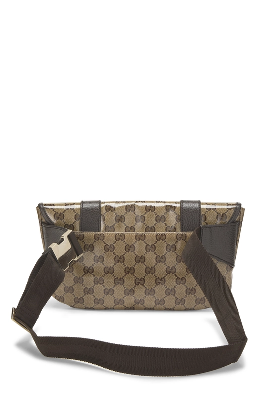 Brown Crystal Canvas Buckle Belt Bag, , large image number 3