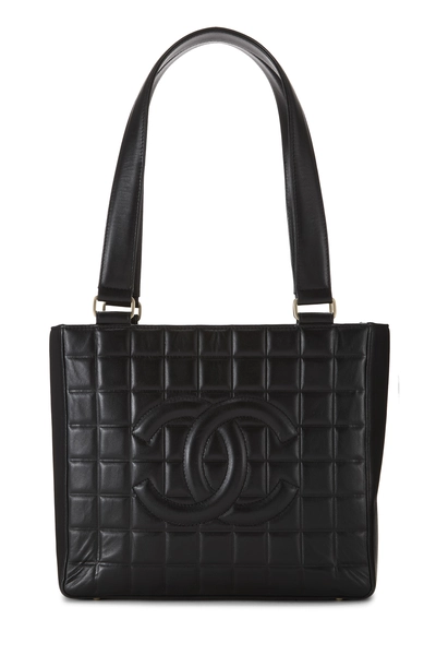 Chanel Black Quilted Lambskin Chocolate Bar Tote