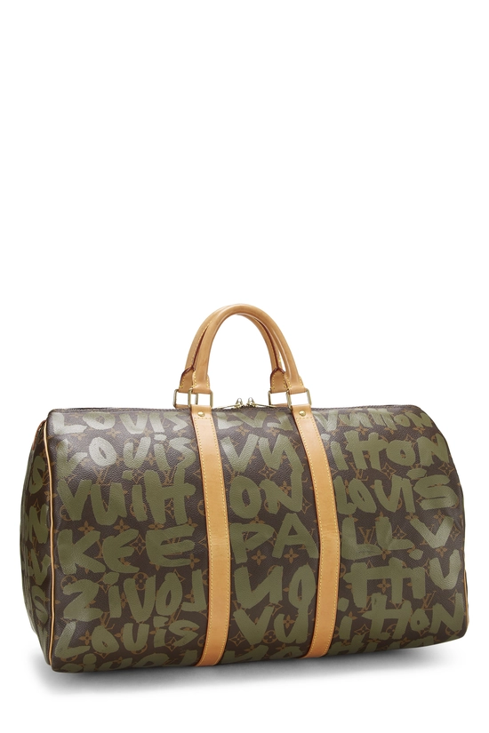 Stephen Sprouse x Louis Vuitton Green Monogram Graffiti Keepall 50, , large image number 1