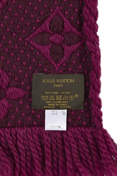 Purple Wool Logomania Scarf, , large