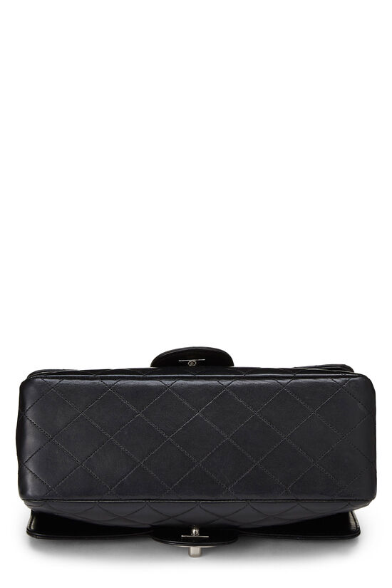 Black Quilted Lambskin Double Sided Flap Small