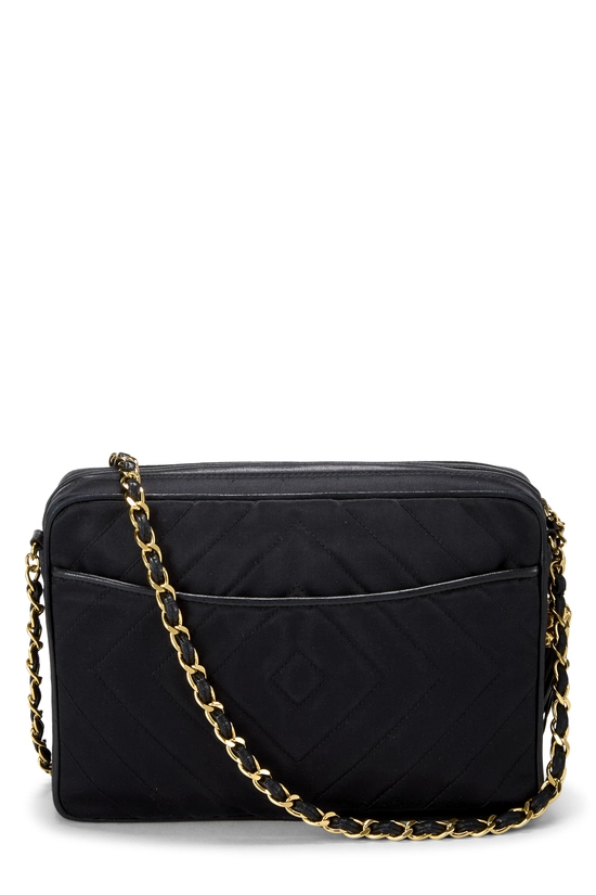 Black Satin Diamond 'CC' Camera Bag Small, , large image number 3