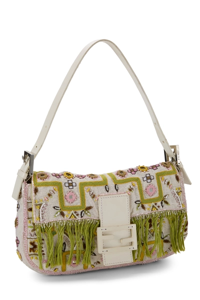 White Embellished Baguette, , large