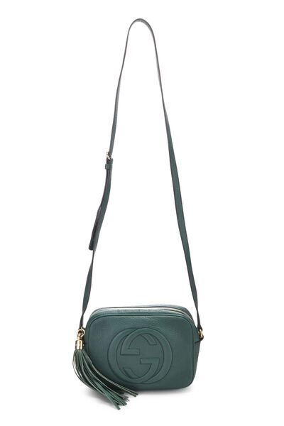 Green Grained Leather Soho Disco Bag, , large