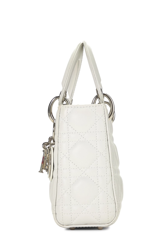 White Cannage Quilted Lambskin Lady Dior Mini, , large image number 2