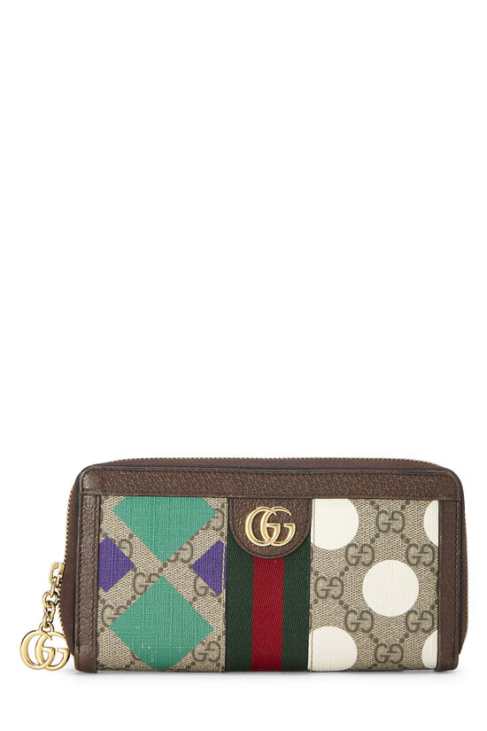 Multicolored GG Supreme Canvas Ophidia Zip Wallet, , large image number 0