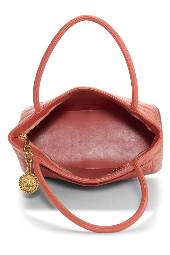 Pink Quilted Caviar Medallion Tote, , large image number 5