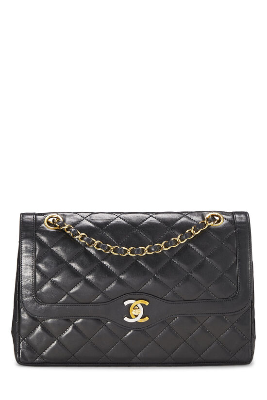 Black Quilted Lambskin Paris Limited Double Flap Medium, , large image number 1