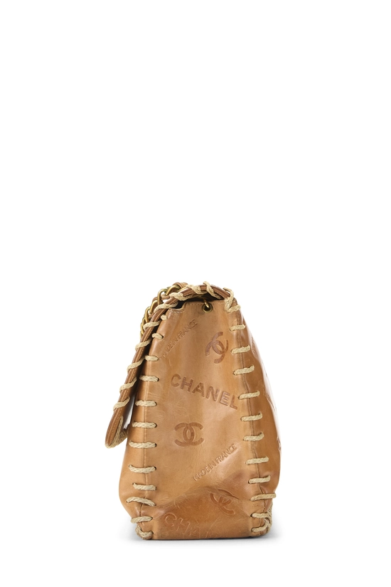 Brown Debossed Logo Calfskin Half Flap Maxi, , large image number 2