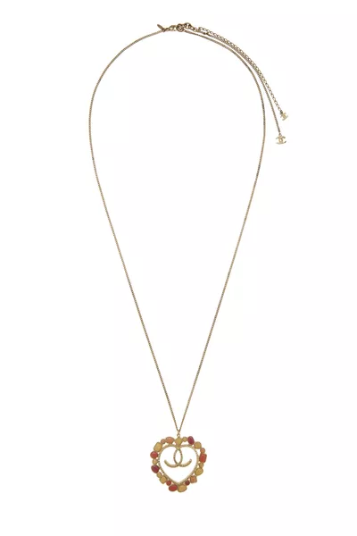 Gold Gripoix Heart Necklace