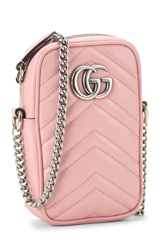Pink Leather GG Marmont Vertical Crossbody Mini, , large image number 1
