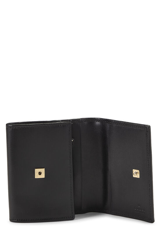 Black Leather Compact Wallet, , large image number 3