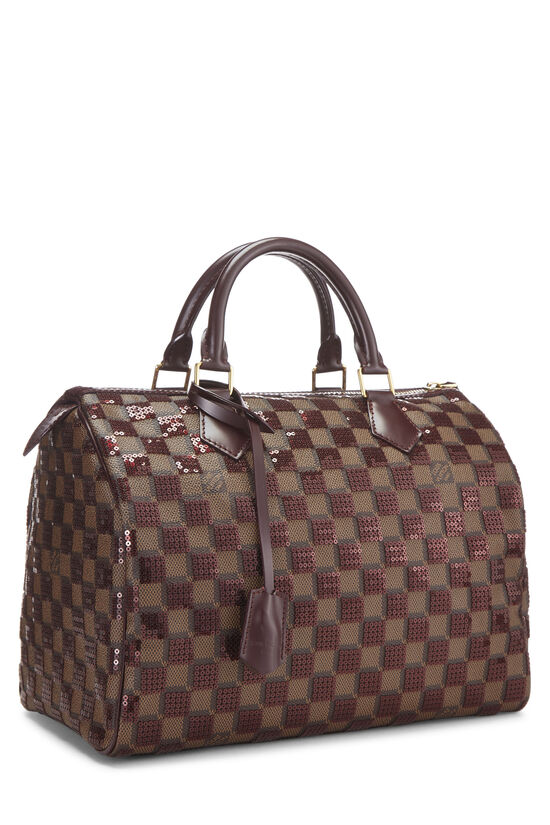 Louis Vuitton Limited Edition Red Damier Paillettes Speedy 30 Bag