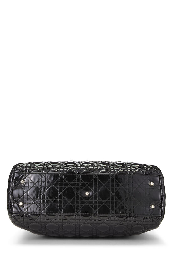 Black Patent Leather Soft Shopping Bag, , large image number 4