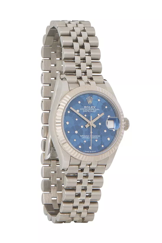 Blue Stainless Steel Floral Dial Datejust 278274 31mm, , large image number 0