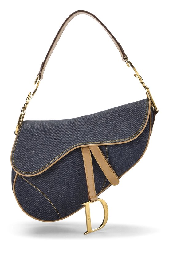 Navy Denim Saddle Bag, , large image number 0