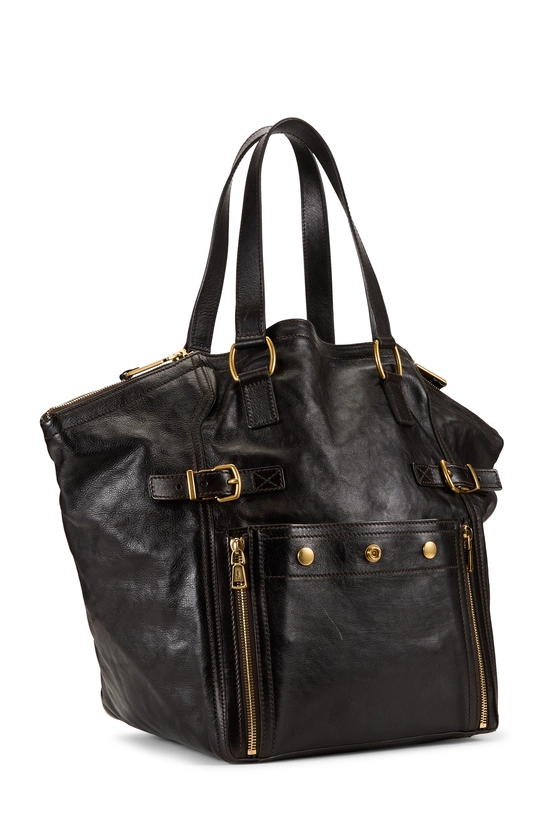 Black Leather Downtown Tote Medium, , large image number 1