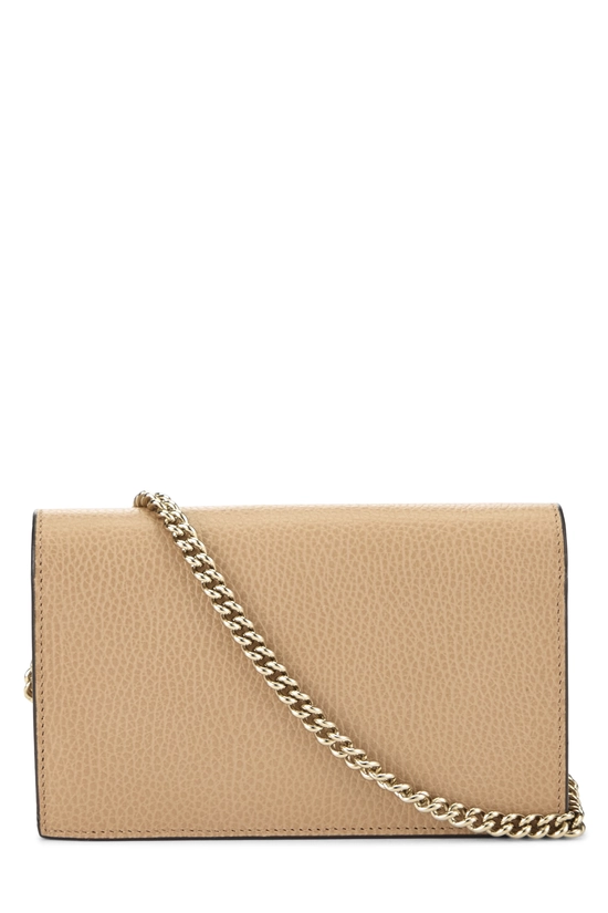 Beige Leather Interlocking Wallet On Chain (WOC) Small, , large image number 3