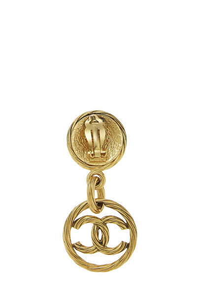 Gold Rope 'CC' Dangle Earrings, , large