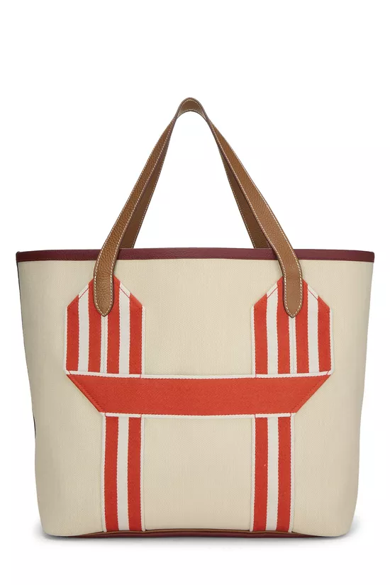 Beige Canvas Pursangle Tote, , large image number 0