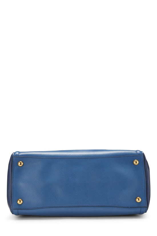 Blue Bi-Color Saffiano Handbag Small, , large image number 4