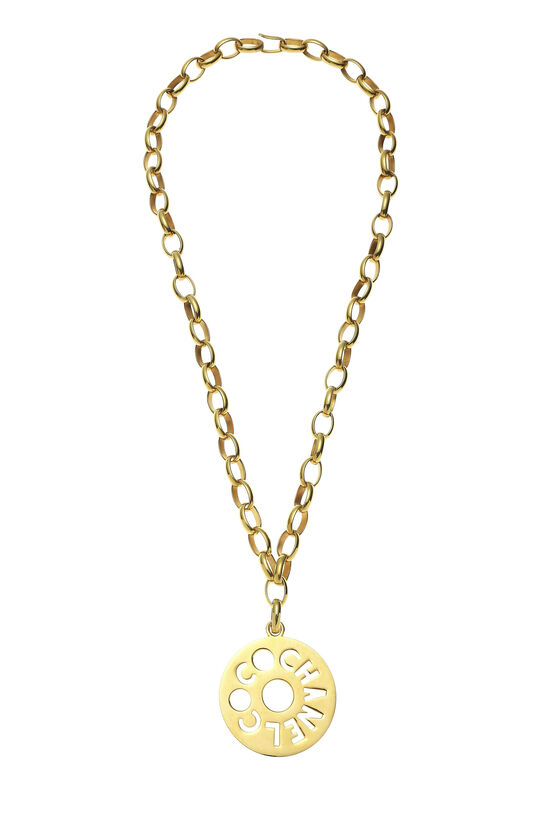 Gold Cutout 'CC' Necklace Large, , large image number 0